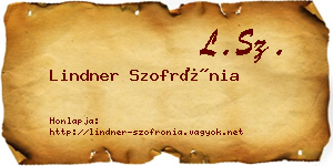 Lindner Szofrónia névjegykártya